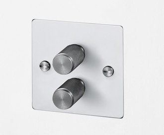 2G Dimmer / 120W / Cross / White / Steel