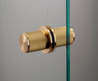 Fixed Door Knob / Double-Sided / Linear / Brass