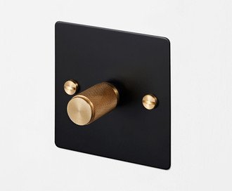 1G Dimmer / 120W / Cross / Black / Brass