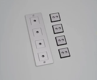 4G Wall Plate / Vertical / With Infills / Steel