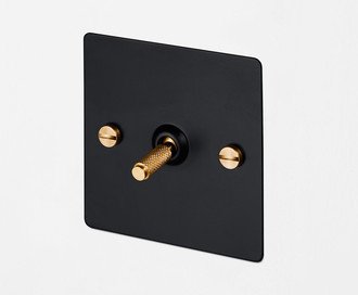 1G Toggle / Intermediate 3-way / Cross / Black / Brass