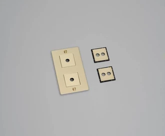 2G Wall Plate / Vertical / With Infills / Brass