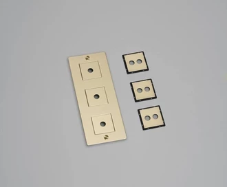 3G Wall Plate / Vertical / With Infills / Brass
