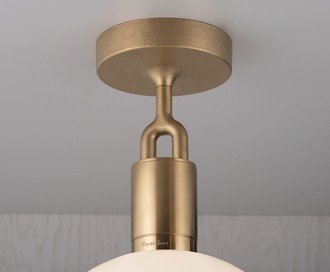 Forked Ceiling / Globe / Opal / Medium / Brass