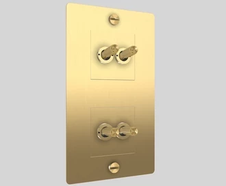 2G Double Toggle / Vertical / Cross / Brass