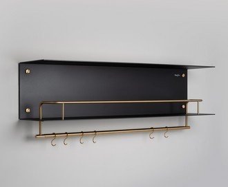 Shelf / Hanger / Black / Brass