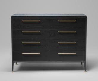 Dresser / Double / Black Ash / Linear / Brass