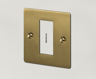 1G Euro Plate / 1 Mod / Brass