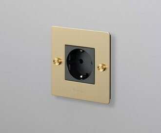 1G Socket / Schuko Type F / Cross / Brass