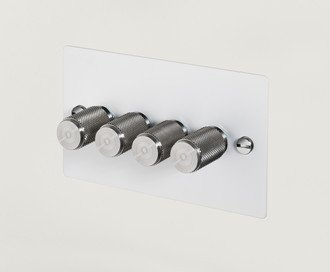 4G Dimmer / Cross / White / Steel