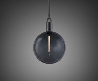 Forked Pendant / Globe / Smoked / Large / Gun Metal
