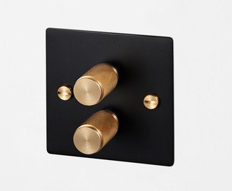 2G Dimmer / 120W / Cross / Black / Brass