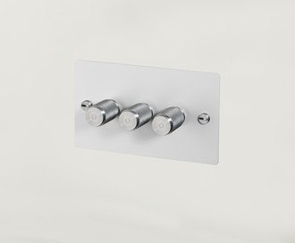3G Dimmer / Cross / White / Steel
