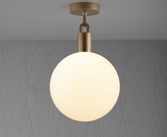 Forked Ceiling / Globe / Opal / Large / Brass