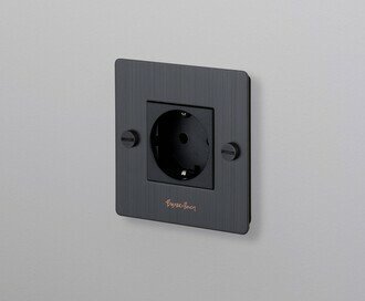 1G Socket / Schuko Type F / Cross / Smoked Bronze