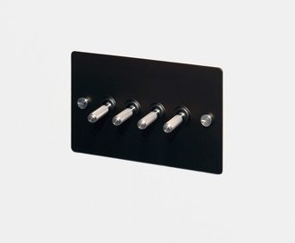 4G Toggle Switch / Cross / Black / Steel