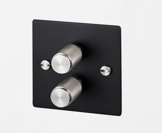 2G Dimmer / 120W / Cross / Black / Steel