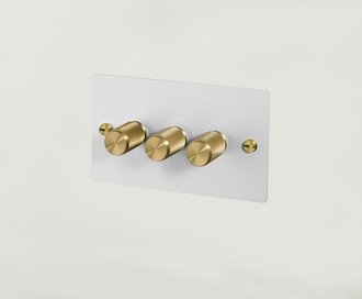 3G Dimmer / Cross / White / Brass