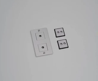 2G Wall Plate / Vertical / With Infills / Steel
