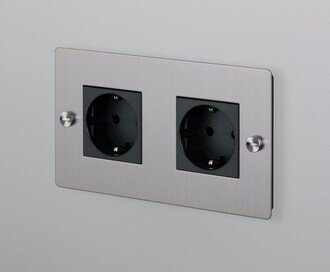 2G Socket / Schuko Type F / Steel
