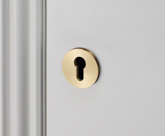 Euro Cylinder Key Escutcheon / Brass