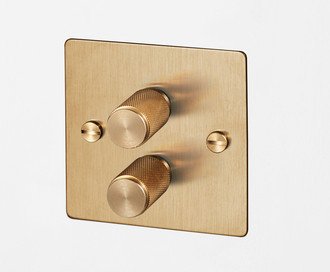2G Dimmer / 120W / Cross / Brass