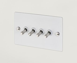 4G Toggle Switch / Cross / White / Steel