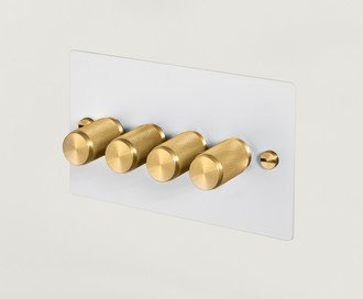 4G Dimmer / Cross / White / Brass