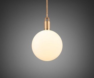 Forked Pendant / Globe / Opal / Large / Brass