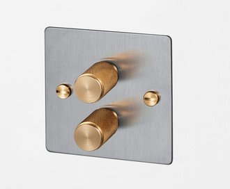 2G Dimmer / 120W / Cross / Steel / Brass