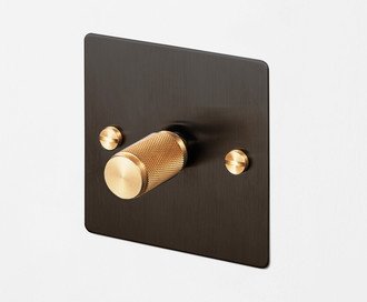 1G Dimmer / 120W / Cross / Smoked Bronze / Brass