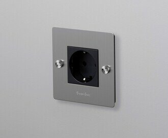 1G Socket / Schuko Type F / Cross / Steel