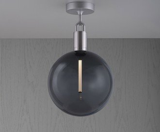 Forked Ceiling / Globe / Smoked / Large / Steel