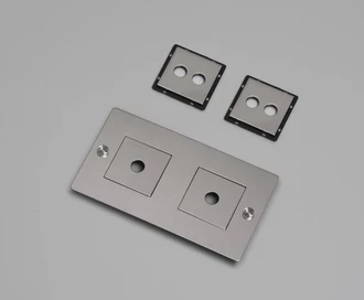 2G Wall Plate / Horizontal / With Infills / Steel