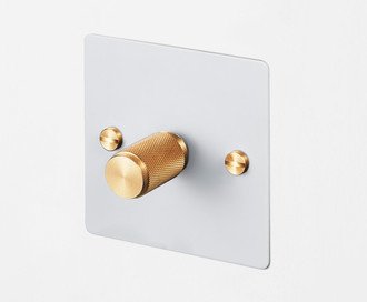 1G Dimmer / 120W / Cross / White / Brass