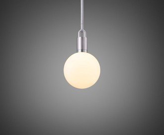 Forked Pendant / Globe / Opal / Medium / Steel