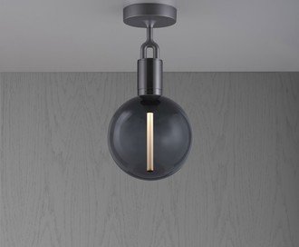 Forked Ceiling / Globe / Smoked / Medium / Gun Metal