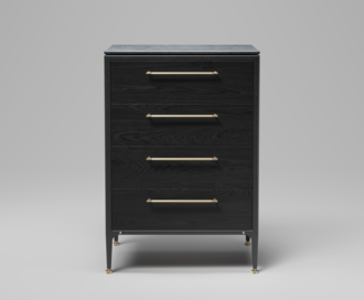Dresser / Single / Black Ash / Linear / Brass