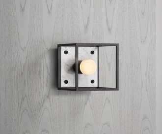 Caged Wall / Small / Brushed White Marble