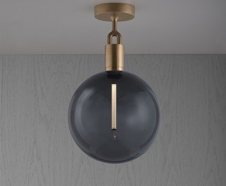 Forked Ceiling / Globe / Smoked / Large / Brass