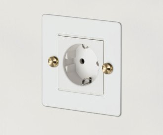 1G Euro Socket / White / Brass