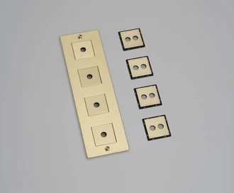 4G Wall Plate / Vertical / With Infills / Brass