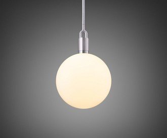 Forked Pendant / Globe / Opal / Large / Steel