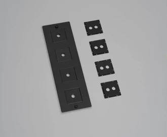 4G Wall Plate / Vertical / With Infills / Black