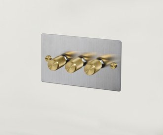 3G Dimmer / Cross / Steel / Brass