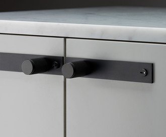 Furniture Knob / Plate / Cross / Black