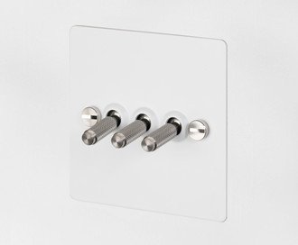 3G Toggle Switch / Cross / White / Steel