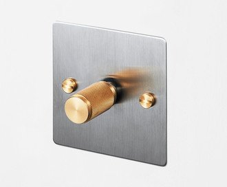 1G Dimmer / 120W / Cross / Steel / Brass